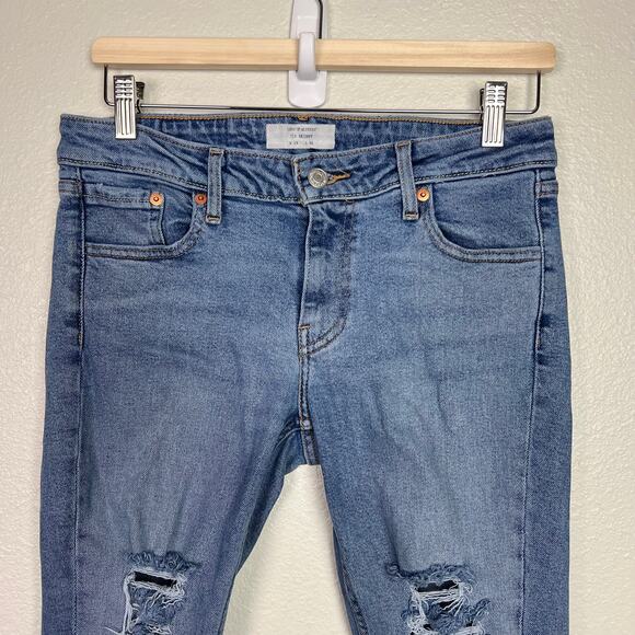 Levi's Altered 711 Skinny Jeans Women's Size 29 Distressed Light Wash Denim - Picture 2 of 12